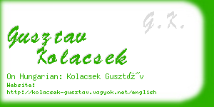 gusztav kolacsek business card